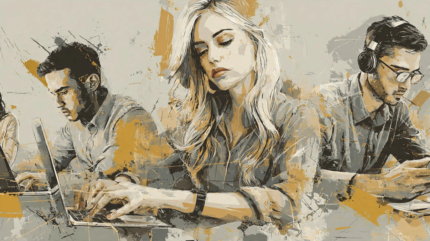 ilustracao pessoas trabalhando online