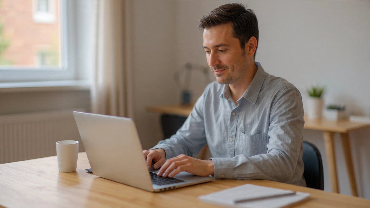 uma pessoa trabalhando no computador em casa 2