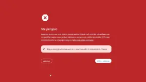 aviso site perigoso